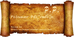 Polnauer Pázmán névjegykártya